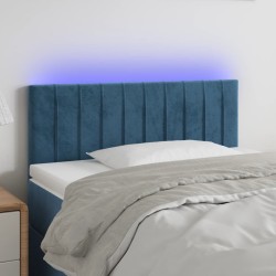 Tête de lit à LED Bleu foncé 90x5x78/88 cm Velours 