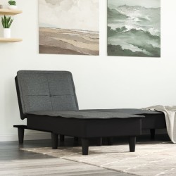 Chaise longue gris foncé tissu 