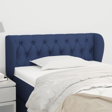 Tête de lit avec oreilles Bleu 93x23x78/88 cm Tissu 