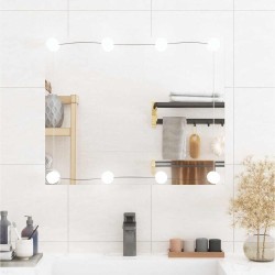 Miroir mural avec lumières LED 50x60 cm verre rectangulaire 