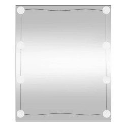 Miroir mural avec lumières LED 50x60 cm verre rectangulaire 