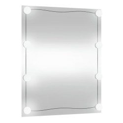 Miroir mural avec lumières LED 50x60 cm verre rectangulaire 