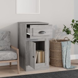 Armoire latérale avec tiroir gris béton 40x50x75 cm 