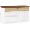 Banc à chaussures et coussin Blanc chêne sonoma Bois ingénierie 