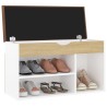 Banc à chaussures et coussin Blanc chêne sonoma Bois ingénierie 