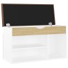 Banc à chaussures et coussin Blanc chêne sonoma Bois ingénierie 