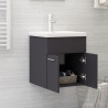 Armoire d'évier avec lavabo intégré Gris Aggloméré 