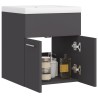 Armoire d'évier avec lavabo intégré Gris Aggloméré 