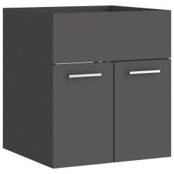 Armoire d'évier avec lavabo intégré Gris Aggloméré 