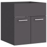 Armoire d'évier avec lavabo intégré Gris Aggloméré 