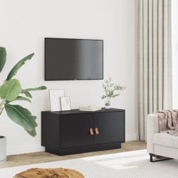 Meuble TV Noir 80x34x40 cm Bois de pin massif 
