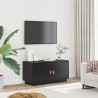 Meuble TV Noir 80x34x40 cm Bois de pin massif 