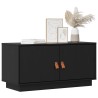 Meuble TV Noir 80x34x40 cm Bois de pin massif 