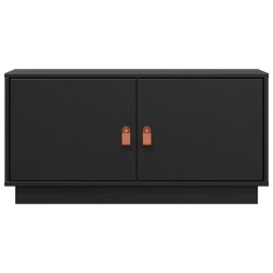 Meuble TV Noir 80x34x40 cm Bois de pin massif 