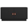 Meuble TV Noir 80x34x40 cm Bois de pin massif 