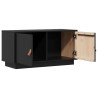 Meuble TV Noir 80x34x40 cm Bois de pin massif 