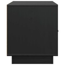 Meuble TV Noir 80x34x40 cm Bois de pin massif 