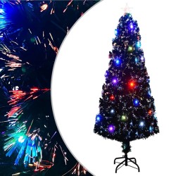 Arbre de Noël pré-éclairé avec support 240 cm fibre optique 