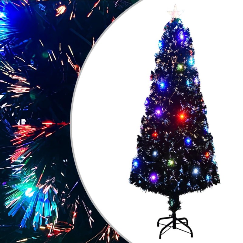 Arbre de Noël pré-éclairé avec support 240 cm fibre optique 