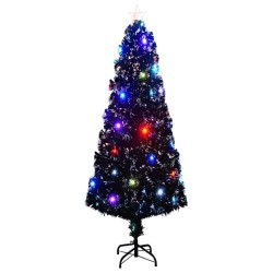 Arbre de Noël pré-éclairé avec support 240 cm fibre optique 