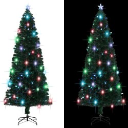 Arbre de Noël pré-éclairé avec support 240 cm fibre optique 