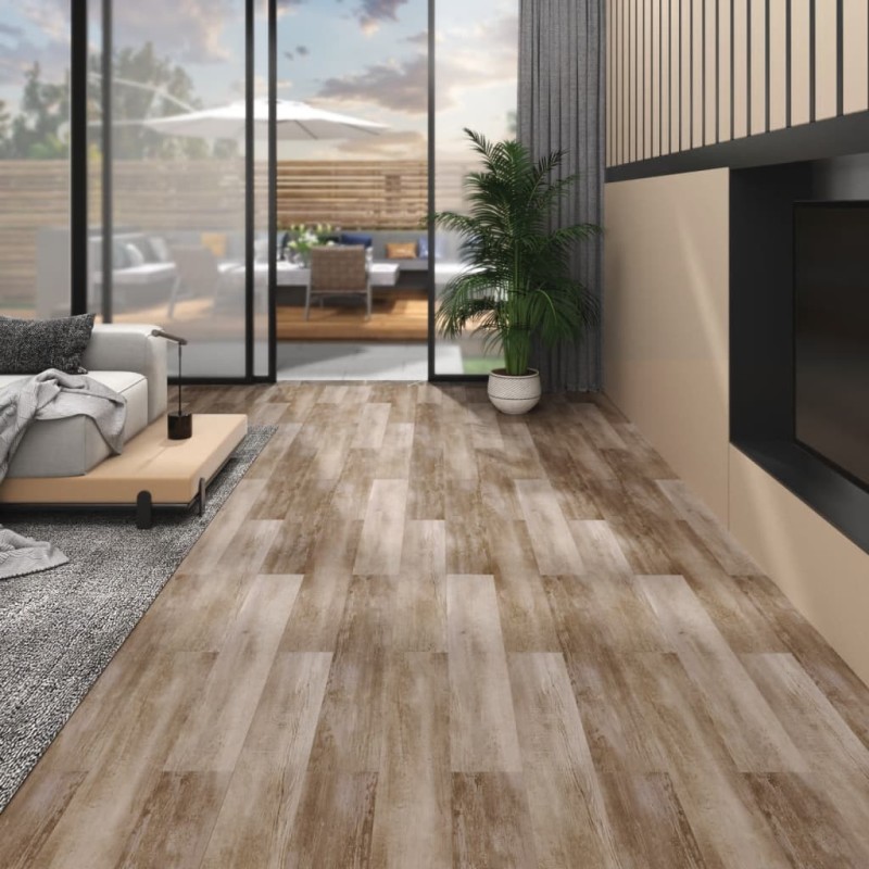Planches de plancher PVC Non auto-adhésif5,26m²Délavage de bois 