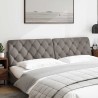 Coussin de tête de lit taupe 200 cm tissu 