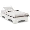 Cadre de lit sans matelas empilable blanc 75x190 cm bois massif 