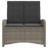 Banc inclinable de jardin avec coussins gris résine tressée 