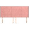 Tête de lit avec oreilles Rose 163x16x118/128 cm Velours 