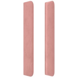 Tête de lit avec oreilles Rose 163x16x118/128 cm Velours 