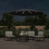 Parasol de jardin en porte-à-faux et lumières LED mât en acier 