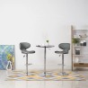 Tabourets de bar lot de 2 gris similicuir 