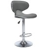 Tabourets de bar lot de 2 gris similicuir 