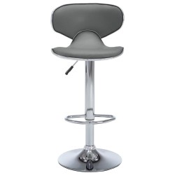 Tabourets de bar lot de 2 gris similicuir 