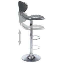 Tabourets de bar lot de 2 gris similicuir 