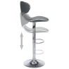 Tabourets de bar lot de 2 gris similicuir 