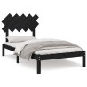 Cadre de lit sans matelas noir 100x200 cm bois massif 