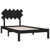 Cadre de lit sans matelas noir 100x200 cm bois massif 