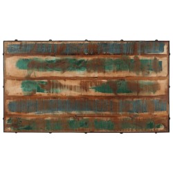 Table basse roulettes bois de récupération massif 100x55x26 cm 
