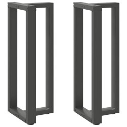 Pieds de table de bar en T, 2 pièces, anthracite, 50 x 35 x (100-101) cm, acier 