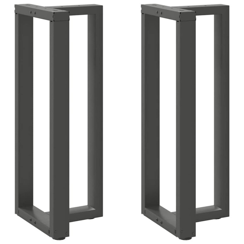 Pieds de table de bar en T, 2 pièces, anthracite, 50 x 35 x (100-101) cm, acier 