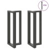 Pieds de table de bar en T, 2 pièces, anthracite, 50 x 35 x (100-101) cm, acier 