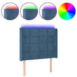 Tête de lit à LED Bleu foncé 103x16x118/128 cm Velours 