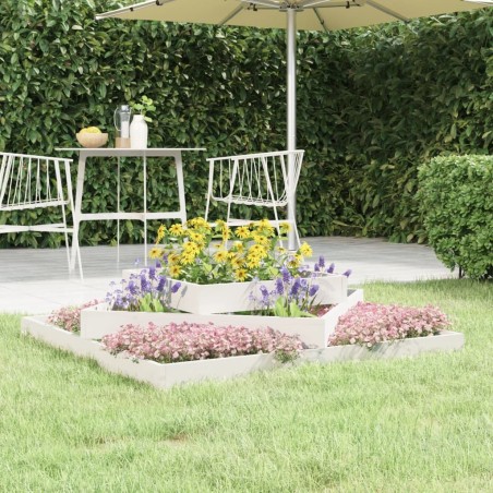 Jardinière Blanc 112x112x27 cm Bois massif de pin 