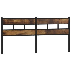 Tête de lit chêne fumé 200 cm fer et bois d'ingénierie 