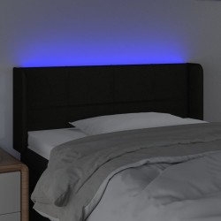 Tête de lit à LED Noir 93x16x78/88 cm Tissu 