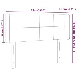 Tête de lit à LED Noir 93x16x78/88 cm Tissu 