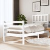 Cadre de lit sans matelas blanc 75x190 cm bois massif 