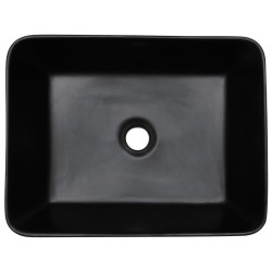 Vasque à poser noir/bleu rectangulaire 46x35,5x13 cm céramique 